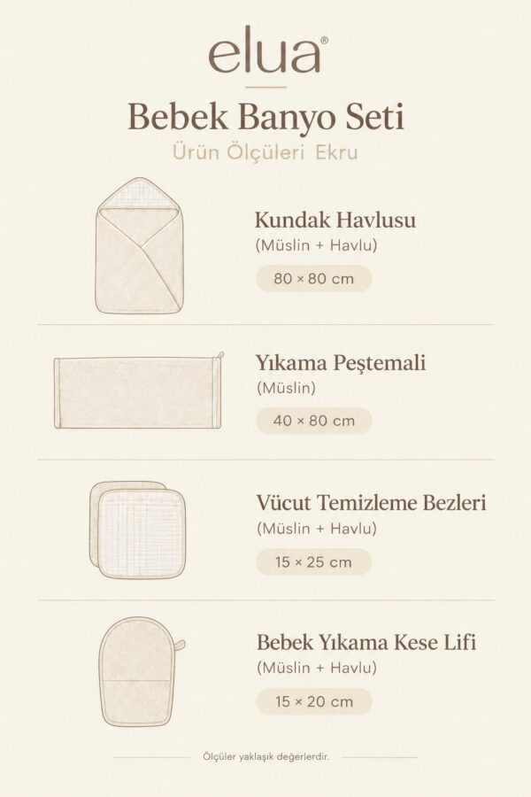 bebek-banyo-seti-ekru-olculer Ekru bebek banyo setinin parça ölçüleri
